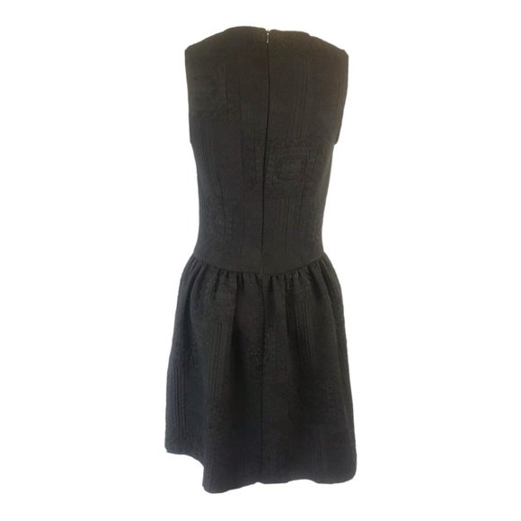 Zara Woman Drop Waist Dress Womens Size XS Black Floral Knit Sleeveless - Picture 6 of 12